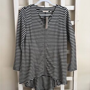 Soft Surroundings Black and White Striped Tunic
